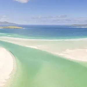 Aerial view of Luskentyre white sand beach print Aerial view of Luskentyre white sand beach print
