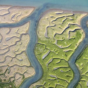 Aerial view of the Bay of Cadiz delta, San Fernando, Cdiz, Spain
