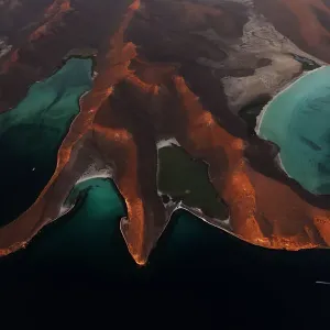 Aerial view of Espiritu Santo Island National Park, Sea of Cortez (Gulf of California) Aerial view of Espiritu Santo Island National Park, Sea of Cortez (Gulf of California)