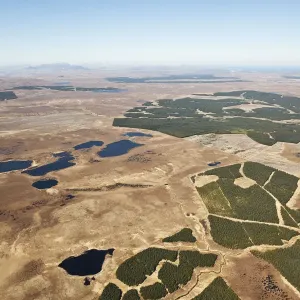 Aerial view of Forsinard Flows blanket bog, Forsinard, Caithness, Scotland, UK, May Aerial view of Forsinard Flows blanket bog, Forsinard, Caithness, Scotland, UK, May