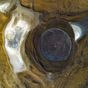 Aerial view of mud volcano, Azerbaijan Aerial view of mud volcano, Azerbaijan