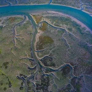 Aerial view of Oyambre Natural Park, San Vicente de la Barquera, Cantabrian Sea