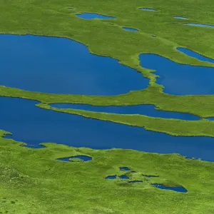 Aerial view of Pechora River Delta, Nenets Autonomous Okrug, Arctic, Russia, July 2017 Aerial view of Pechora River Delta, Nenets Autonomous Okrug, Arctic, Russia, July 2017