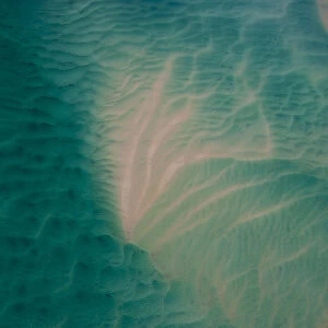 Aerial view of shifting sand banks off the coast of the Bazaruto Archipelago, Mozambique, May 2011