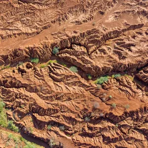 Aerial view of soil erosion Print, Lake Bogoria, Kenya Aerial view of soil erosion Print, Lake Bogoria, Kenya