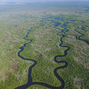 Aerial view over subtropical mangrove wetlands of the Everglades National Park. Florida Aerial view over subtropical mangrove wetlands of the Everglades National Park. Florida