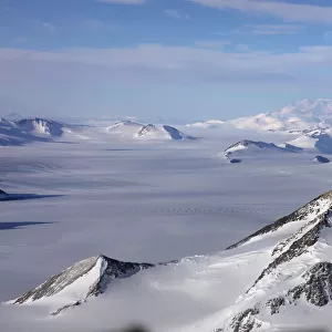 Aerial view of Transantarctic mountains, taken en route from the South Pole to Union Glacier