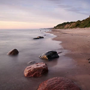 Baltic coastline with rocks in the sea, Latvia, June 2009