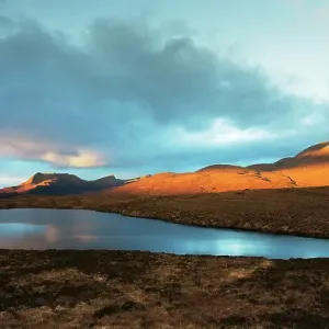 Ben Mor Coigach and Loch Dhonnachaidh in winter, Assynt, Highlands, Scotland, UK, January 2014 Ben Mor Coigach and Loch Dhonnachaidh in winter, Assynt, Highlands, Scotland, UK, January 2014