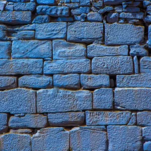 Blue City Brick Wall Print Blue City Brick Wall Print