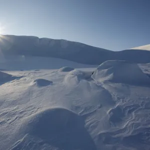 Cairngorm mountain landscape in winter, Cairngorms NP, Scotland, UK, February 2010