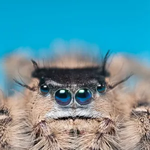 Canopy jumping spider (Phidippus otiosus) female orginating from North America. Captive