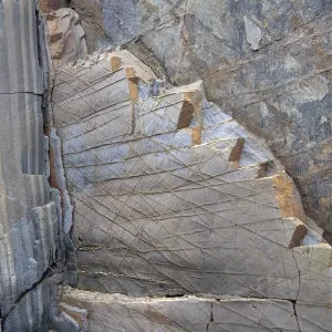 Cemented joints in a vertical bed of sandstone Print Cemented joints in a vertical bed of sandstone Print