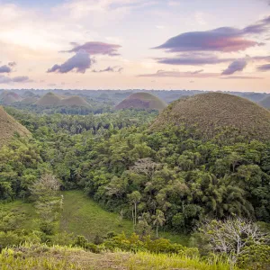 The Chocolate Hills are a geological formation in Bohol province in the Philippines