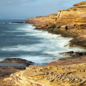 Coastal cliffs of Kalbarri National Park at Pot Alley, Western Australia, December 2015