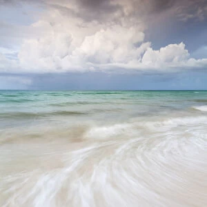 Coastal landscape with empty beach, Ria Lagartos Biosphere Reserve, Yucatan Peninsula