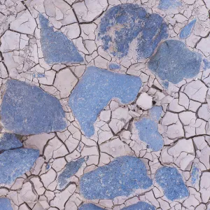 Cracked mud and blue stones, Fuerteventura, Canary Islands