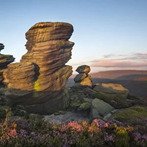 The Crow Stones at sunrise, Peak District National Park, Derbyshire, UK. August 2015