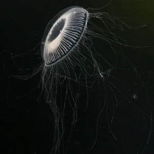 Crystal jellyfish print, Trondheimsfjord, Atlantic Ocean Crystal jellyfish print, Trondheimsfjord, Atlantic Ocean