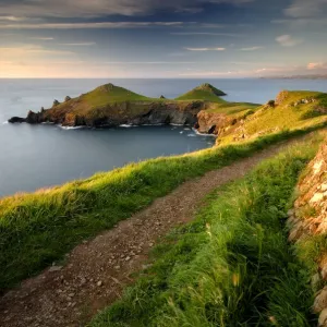 Print of Footpath along The Rumps, near Polzeath, Cornwall