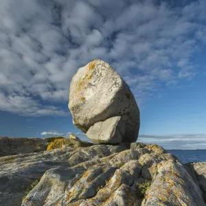 Glacial erratic, boulders transported by melting glaciers, photographed on Borgles Island