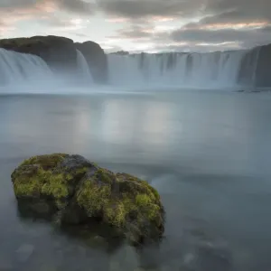 Godafoss waterfall print at sunset, Myvatn, Iceland Godafoss waterfall print at sunset, Myvatn, Iceland