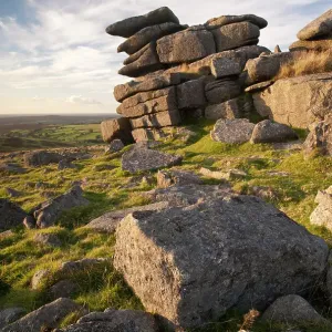 Great Staple Tor Print, Dartmoor Landscape at Dusk Great Staple Tor Print, Dartmoor Landscape at Dusk
