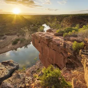 Hawks Head lookout over the Murchison River gorge, Kalbarri National Park, Western Australia