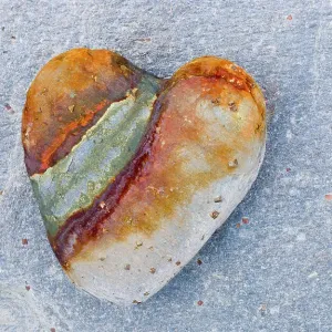 Heart-shaped pebble, Scotland, UK Heart-shaped pebble, Scotland, UK
