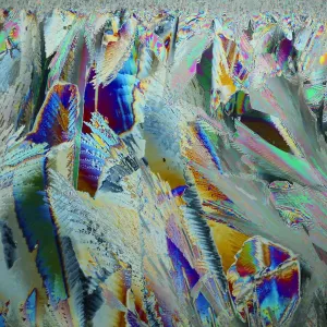 Crystaux d'ice vus par la lumière polarisée. Crystaux d'ice vus par la lumière polarisée.