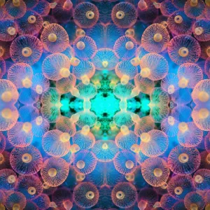 Kaleidoscopic Bubble tip anemone Print Kaleidoscopic Bubble tip anemone Print