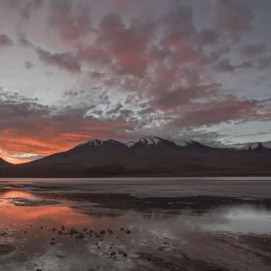 Laguna Hedionda at sunrise, between Polques and Quetena, Altiplano, Bolivia, April 2017