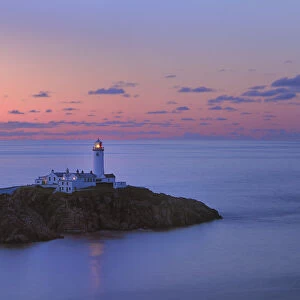 Lighthouse on Fanad Head at sunset, County Donegal, Republic of Ireland, UK, August 2011