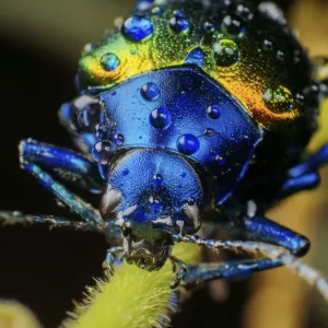 Metallic Leaf Beetle Print, Frontal View Metallic Leaf Beetle Print, Frontal View