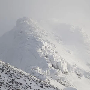 Mist swirling around Coire an Lochain in winter, Cairngorm Mountains, Cairngorms NP