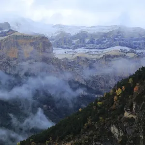 Mountain gorge filled with mist, Ordesa y Monte Perdido National Park, Huesca, Spain, October 2015 Mountain gorge filled with mist, Ordesa y Monte Perdido National Park, Huesca, Spain, October 2015