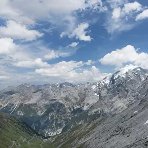 Mountain landscape in Stelvio Pass, Otler Alps, Italy, June
