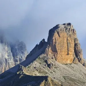 The mountain Torre dei Scarperi in the Dolomites, Italy. July 2010 The mountain Torre dei Scarperi in the Dolomites, Italy. July 2010