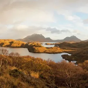 Assynt Mountains Print, Loch Sionasgaig in Rain Assynt Mountains Print, Loch Sionasgaig in Rain