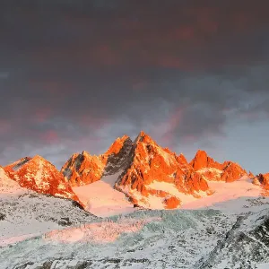 Aiguille du Tour Print with Tower Glacier at Sunset Aiguille du Tour Print with Tower Glacier at Sunset