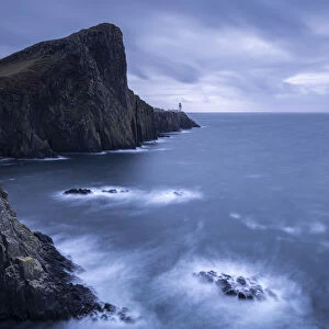 Neist Point coastline and lighthouse. Isle of Skye, Inner Hebrides, Scotland, UK