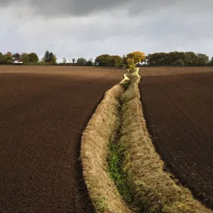 Print of a recently ploughed field ditch in Wirral, Cheshire Print of a recently ploughed field ditch in Wirral, Cheshire
