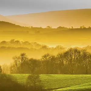 Panoramic Print of Sunset Landscape in Monmouthshire, Wales Panoramic Print of Sunset Landscape in Monmouthshire, Wales