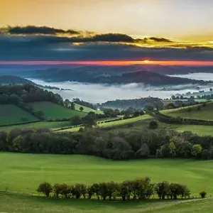 Welsh Borders Dawn Landscape Print Welsh Borders Dawn Landscape Print