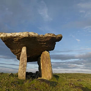 Poulnabrone Dolmen, a stoneage portal tomb, The Burren, County Clare, Ireland, June 2009