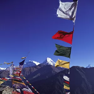 Prayer flags, Poonhill, Ghorepani, Annapurna region, Nepal