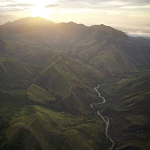 Rainforest and valley in the Sarawaget range, Huon Peninsula, Papua New Guinea. November 2006