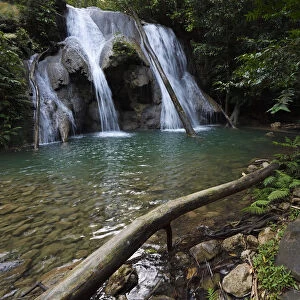 Rainforest waterfall, Batenta Island, Raja Ampat, Western Papua, Indonesian New Guinea
