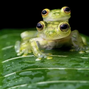Reticulated glass frogs in amplexus Print Reticulated glass frogs in amplexus Print