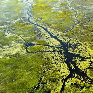 RF- Aerial view of the Okavango delta, Botswana, May 2010